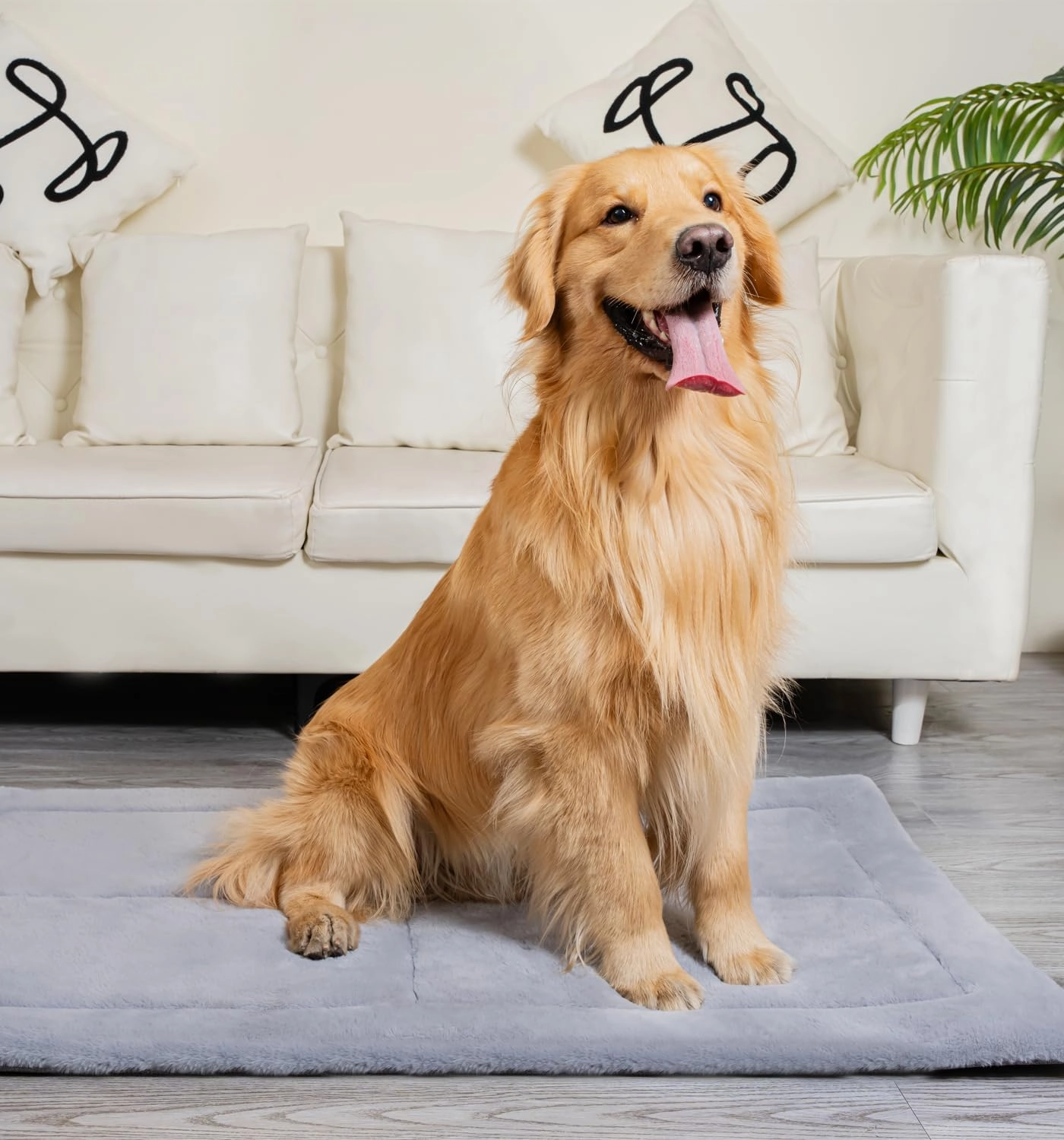 Made4Pets Dog Crate Pad Bed for Large Dogs, Washable & Reversible, Anti-Slip Kennel Mat for Cozy Sleeping, Soft Fluffy Dog Bed for Indoor & Outdoor Use, 41"x29", Gray