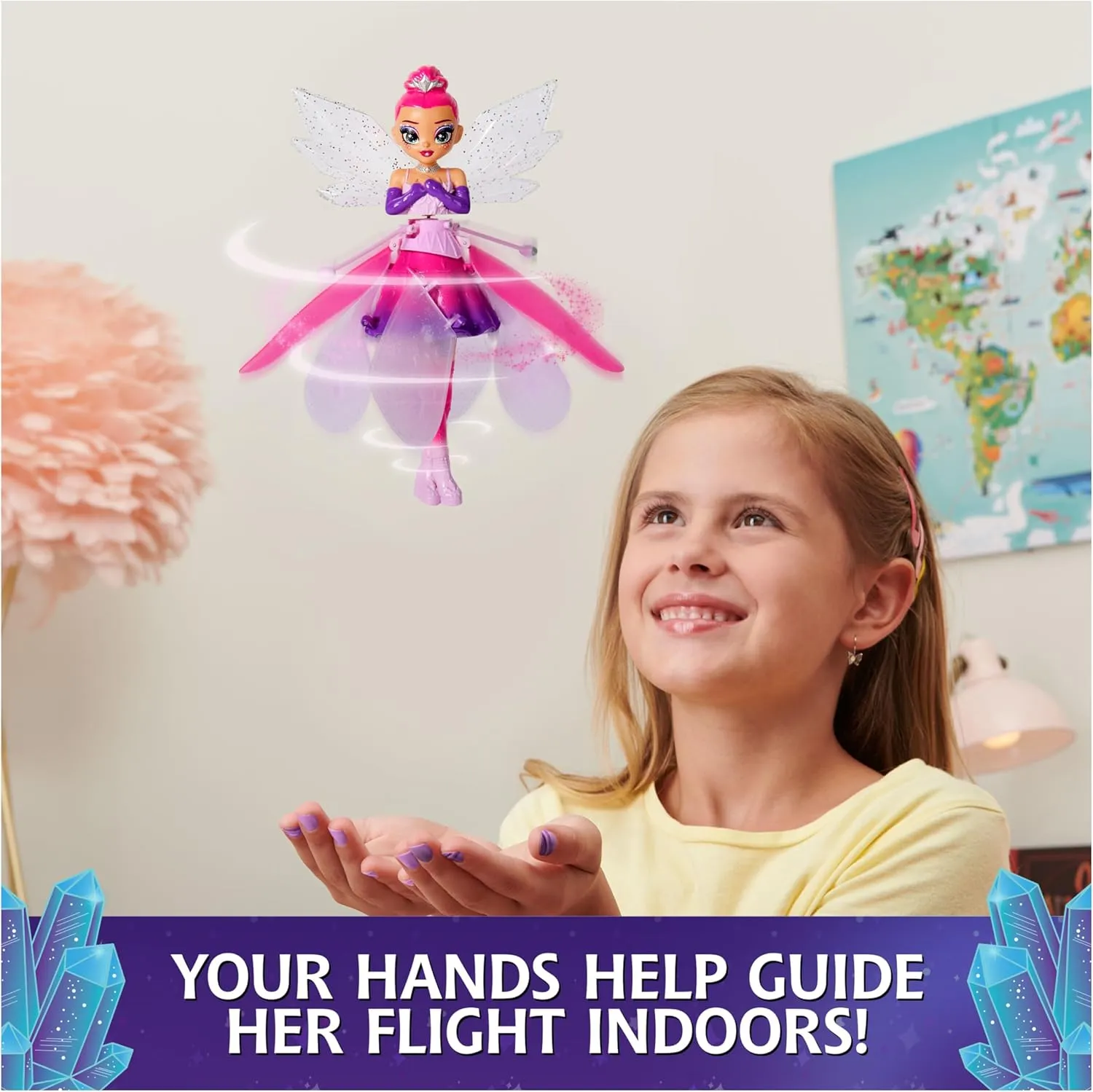 Magical Flying Doll with Crystal Wings, Interactive Kids Toys for Ages 5 and up