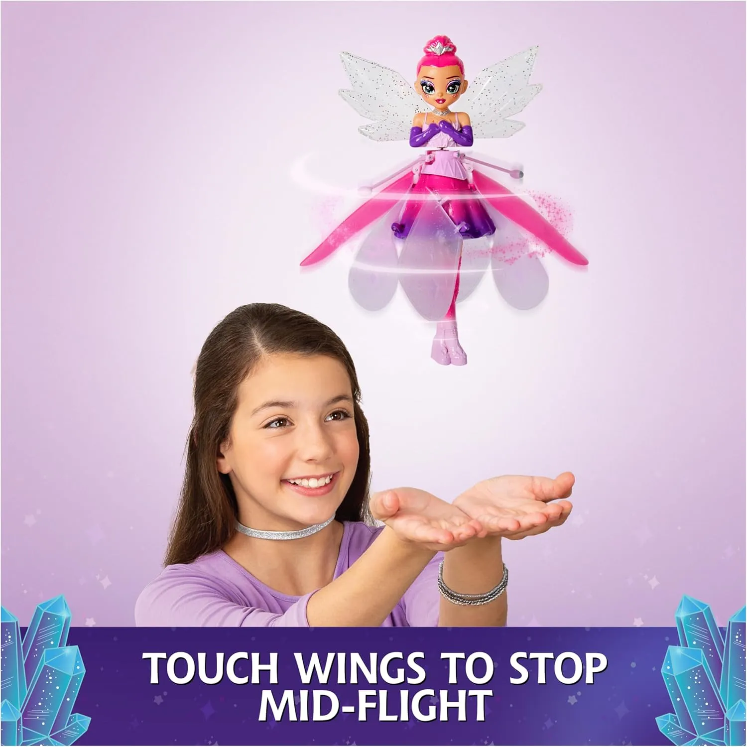 Magical Flying Doll with Crystal Wings, Interactive Kids Toys for Ages 5 and up