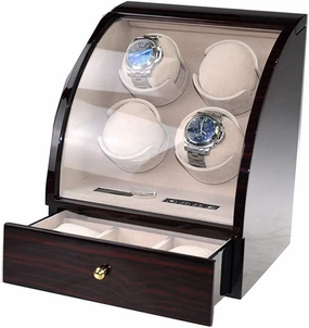 MaGiLL Automatic Watch Winder,Quad Shaker Mechanical Box, Advanced Control and Quiet Motor, LCD Digital Touch Display, 3 Jewelr