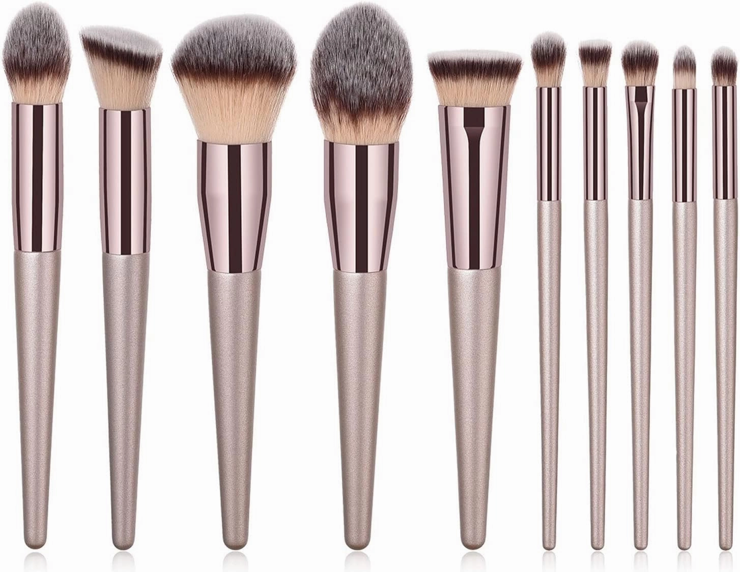 Make up Brushes,10Pcs Champagne Makeup Brushes Set for Cosmetic Foundation Powder Blush Eyeshadow Kabuki Blending Make Up Brush, Champagne