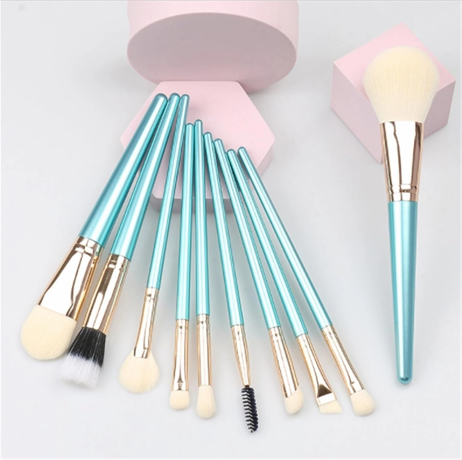 Make Up Brushes Set Makeup Brush Set 10 Pieces For Foundation Eyebrows Blush Eyeshadow Brushes Etc Makeup Tools Set(Blue)