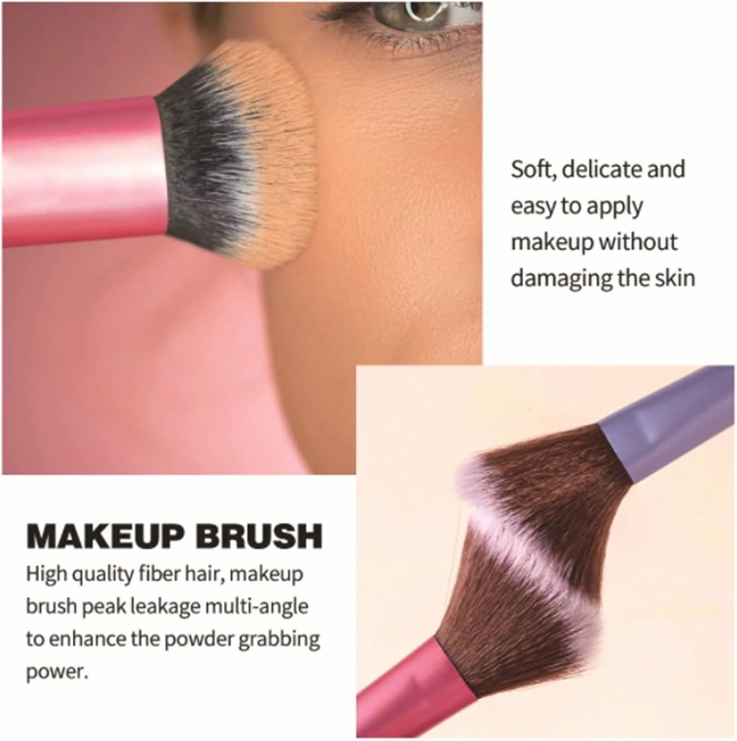 Make Up Brushes Set Makeup Brush Set Plastic Handle 5 Pieces for Eye and Face Makeup Brushes Makeup Tools Set(Yellow)