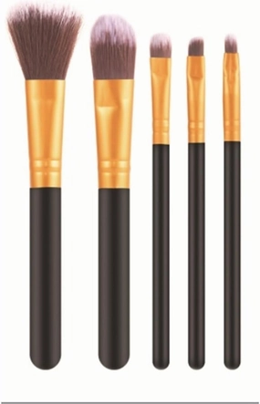 Make Up Brushes Set Makeup Brush Set Plastic Handle 5 Pieces for Eye and Face Makeup Brushes Makeup Tools Set(Yellow)