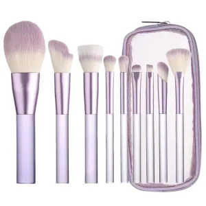 Makeup Brush Set with Storage Case, 9 Pcs Premium Synthetic Flat Foundation Brush,Contour Blending Eyeliner Eyeshadow Powder Concealer Brush,Gifts for Mom