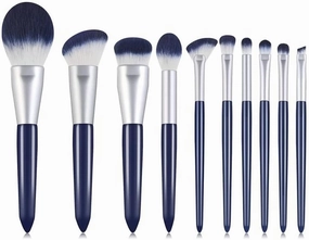 Makeup Brush 10 Pieces Foundation Makeup Brushes Set Eyeshadow Powder Wood Handle Concealer Cosmetic Eyebrow Eyelash Beauty Tool(10pcs,A)