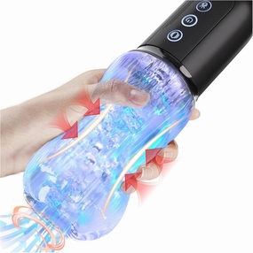 Male Masturbator Adult Sex Toys for Men - Squeezable Ultra-Soft Sleeve Automatic Sucking Vibrating Blowjob Sex Machine Penis Pump Vibrator Stroker, YUKZEN Mens Oral Sucker Sex Toy Pocket Pussy for Men