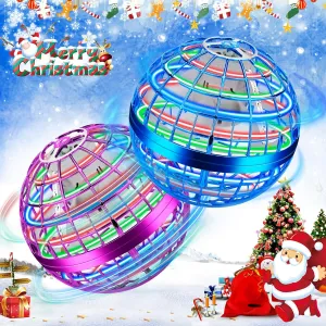 M&HONG Flying Orb Ball for Kids Adults, Hand Controlled Boomerang Ball, Soaring Flying Spinner Mini Drone, Hover Flying Ball Toy with LED Lights, Drone Ball Endless Tricks Gifts for Boys Girls