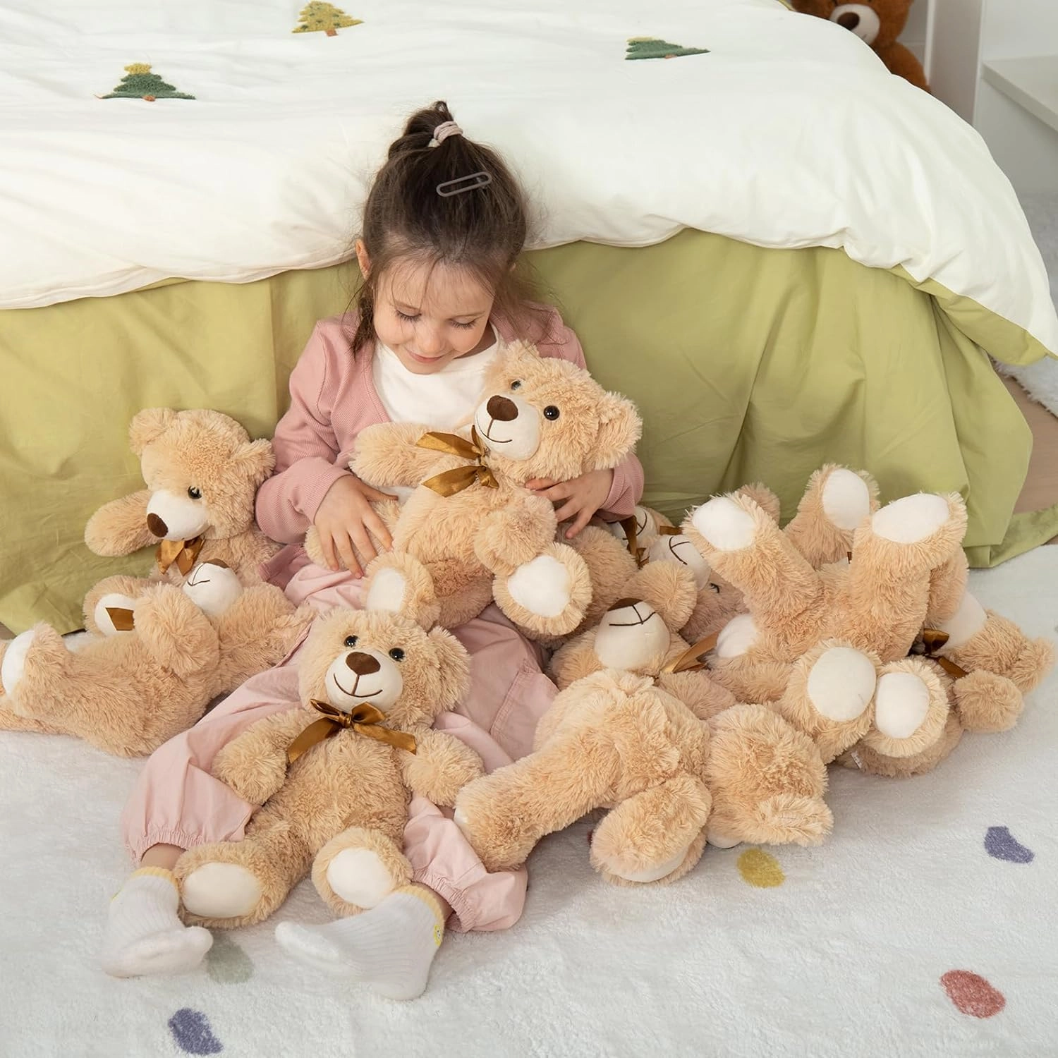 MaoGoLan Bulk Teddy Bear Baby Shower, 12 Packs Small Teddy Bear Stuffed Animals in Bulk,13.5" Small Stuffed Bears Plush for Wedding,Birthday,Christmas, Party Decorations