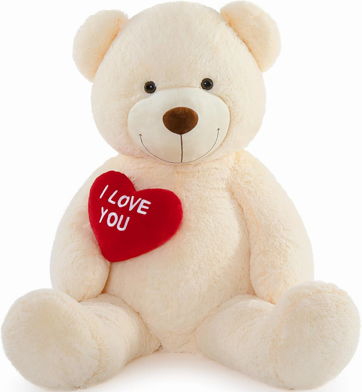 MaoGoLan Giant Teddy Bear 52" - I Love You Red Heart Big White Stuffed Animal - Large Valentines Teddy Bear for Girlfriend, Boyfriend, Wife, Lover - Anniversary, Birthday, Long Distance