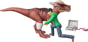 Mattel Jurassic World: Chaos Theory Storypack, Human & Dinosaur Action Figure Defender Pack, 3.75-inch Scale Posable Kenji & Stygimoloch & 2 Accessories