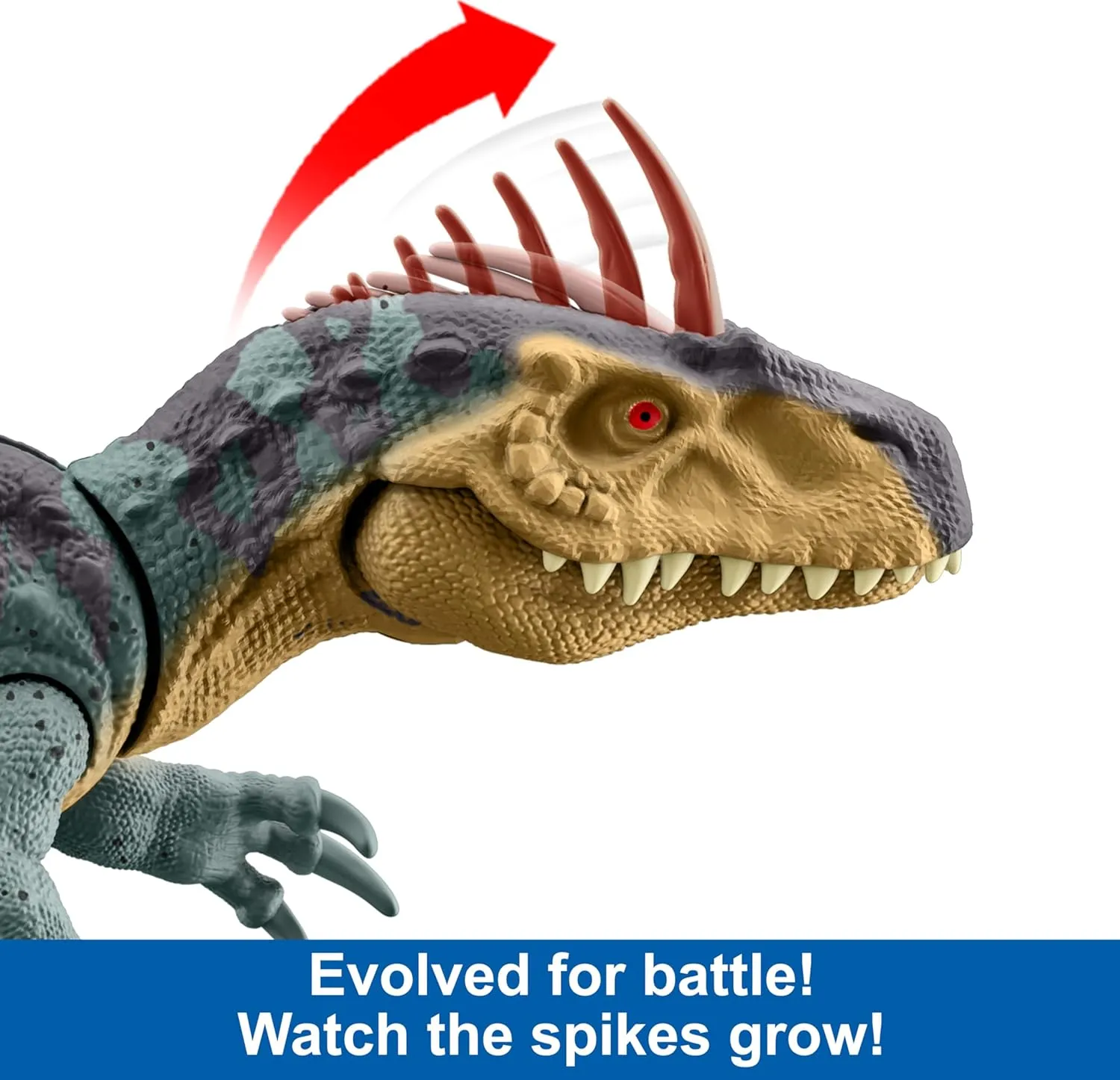 Mattel Jurassic World Gigantic Trackers Neovenator Dinosaur Action Figure, Large Species Toy, Attack Chomp, Evolving Head Crest, Digital Play