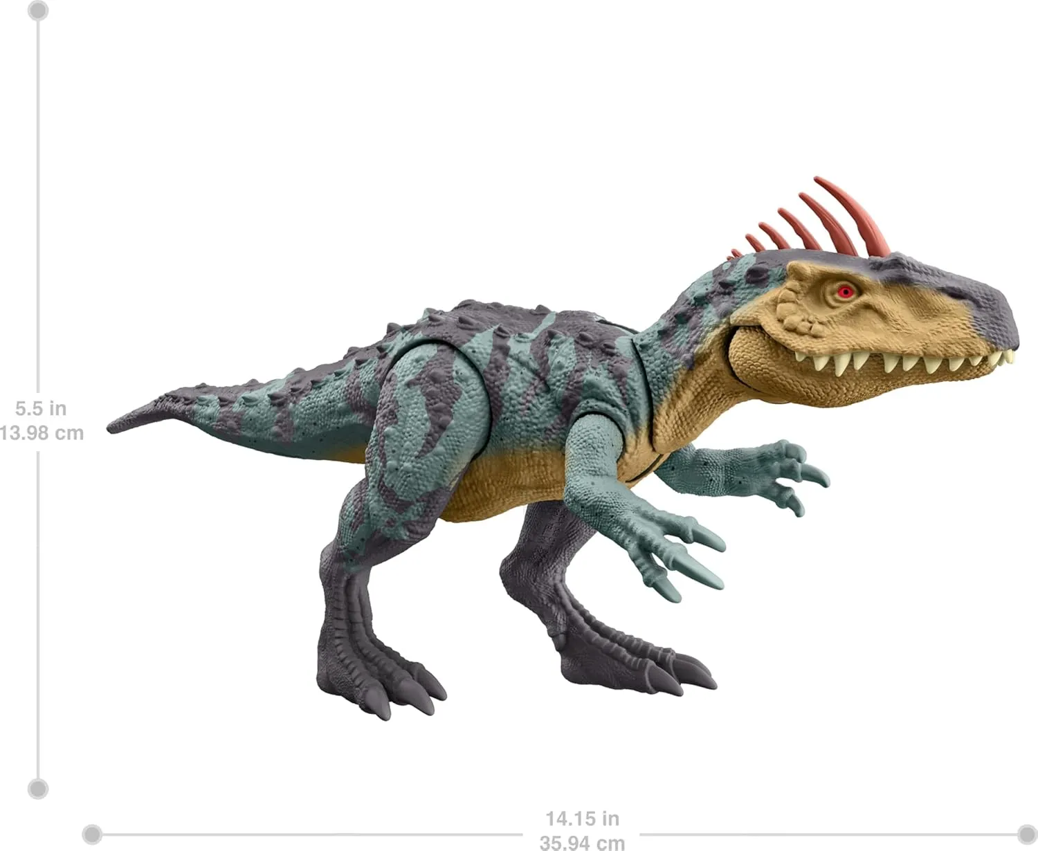 Mattel Jurassic World Gigantic Trackers Neovenator Dinosaur Action Figure, Large Species Toy, Attack Chomp, Evolving Head Crest, Digital Play