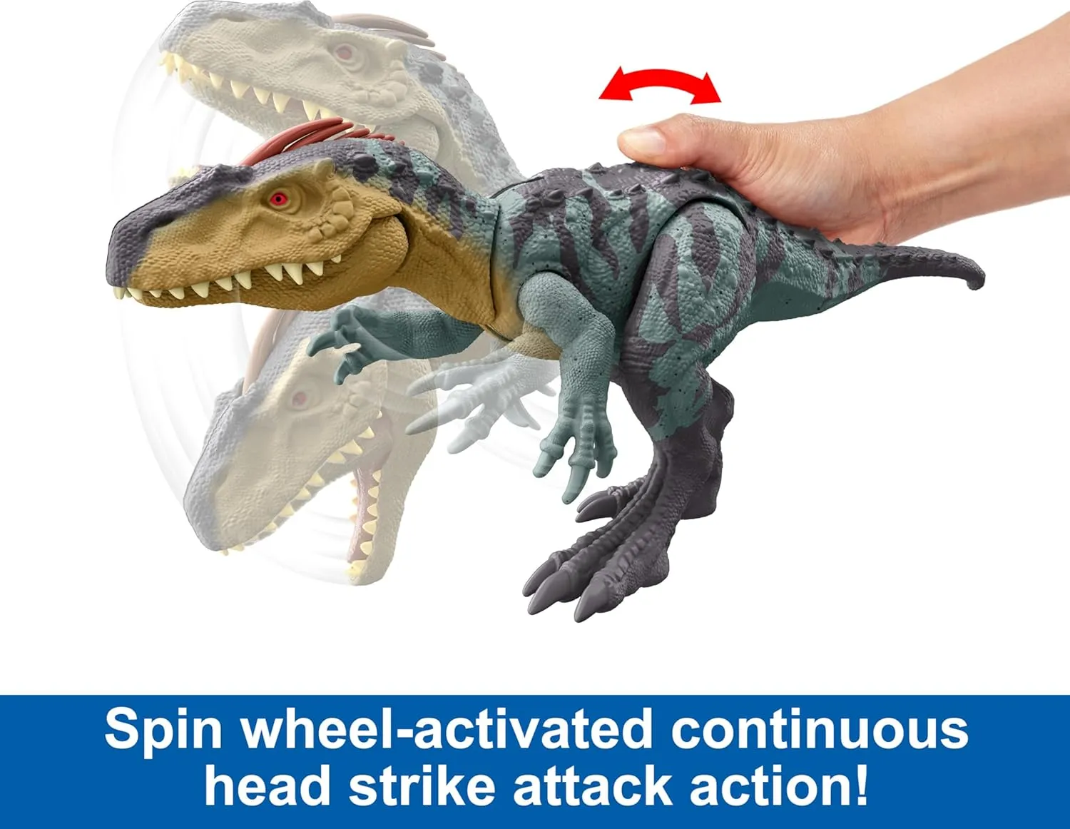 Mattel Jurassic World Gigantic Trackers Neovenator Dinosaur Action Figure, Large Species Toy, Attack Chomp, Evolving Head Crest, Digital Play