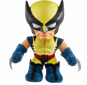 Mattel Marvel X-Men Plush Toy with Sounds & Talking, ’97 Wolverine Collectible with Yellow Suit & Retro Animation Style