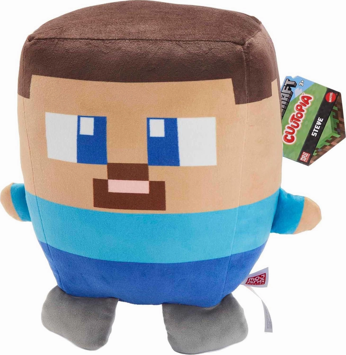 Mattel Minecraft Cuutopia Plush Toy, 10-inch Steve Soft Rounded Pillow Doll, Video Game-Inspired Character Collectible