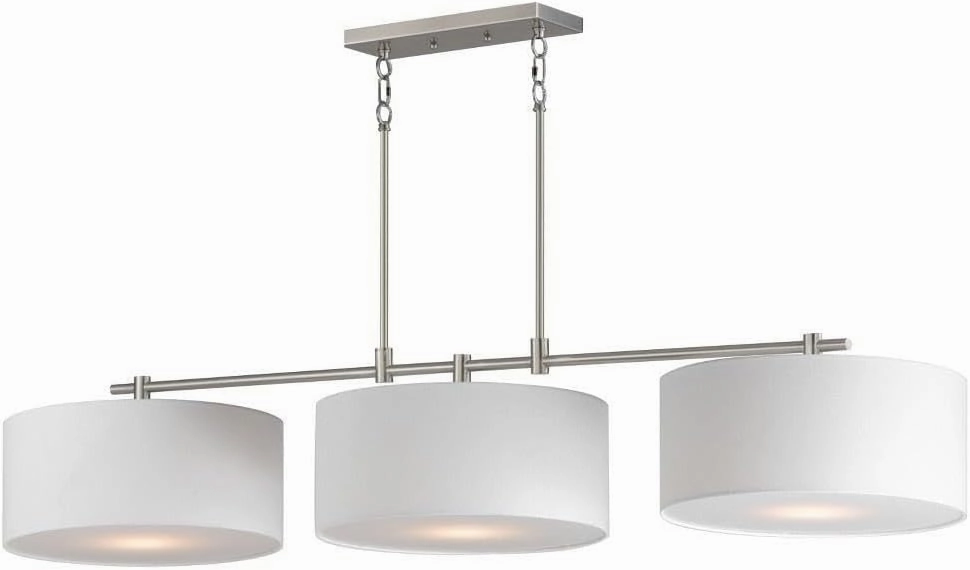 Maxim Bongo - 3 Light Linear Pendant-9.75 Inches Tall and 16 Inches Wide-Satin Nickel Finish