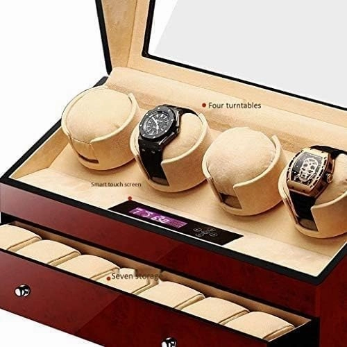 Mechanical Watch Automatic Slient Motor Rotation Storage Display Case Box for Mens Womens