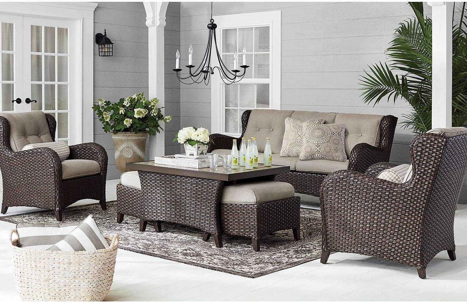 Member's Mark Agio Heritage 6-Piece Deep Seating Patio Set with Sunbrella Fabric - Shale