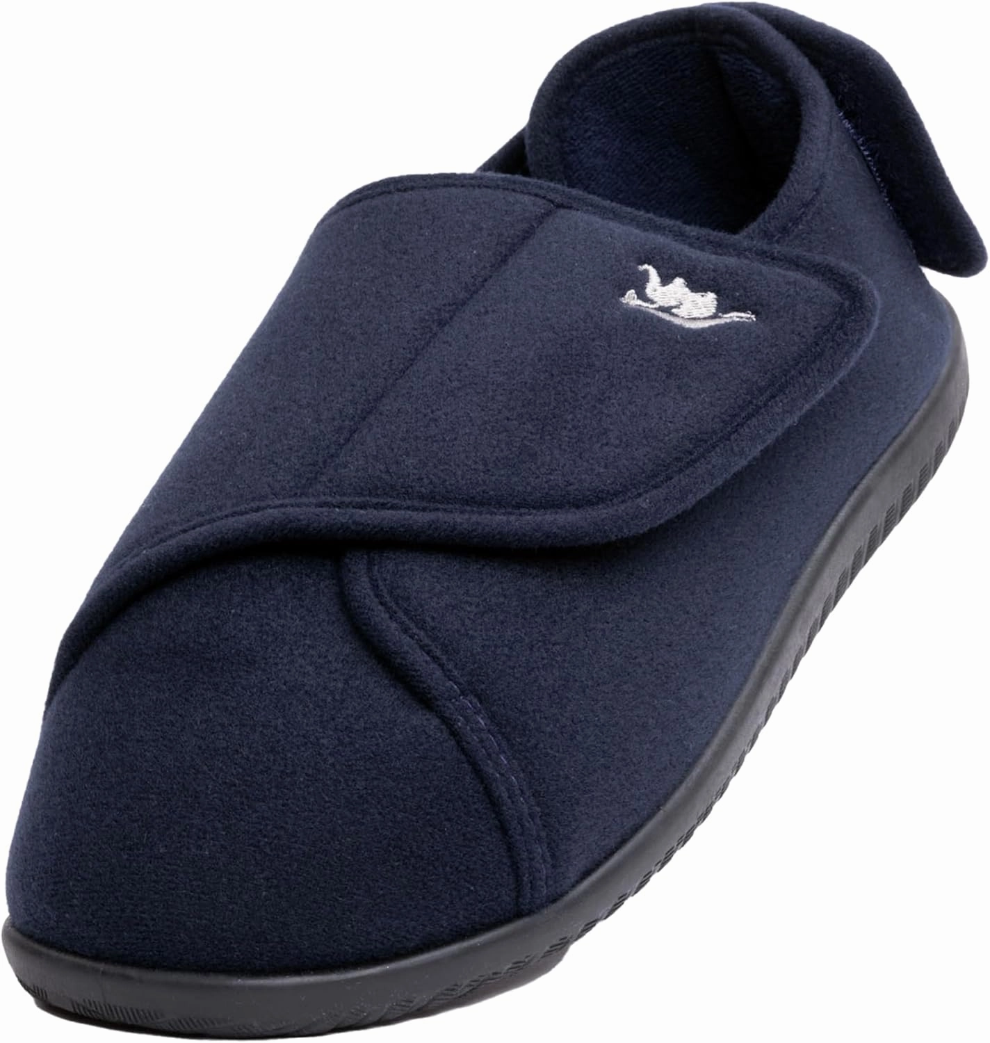 Men's Memory Foam Diabetic Slippers with Adjustable Closure, Extra Wide Comfy Warm Plush Fleece Arthritis Edema Swollen Diabetic House Shoes Machine Washable with Anti Slip Sole