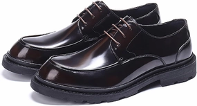 Men's Premium Cowhide Leather Dress Shoes - Classic Lace-up Breathable Oxfords Pigskin Insole Rubber Sole,for Business Meetings & Formal Events