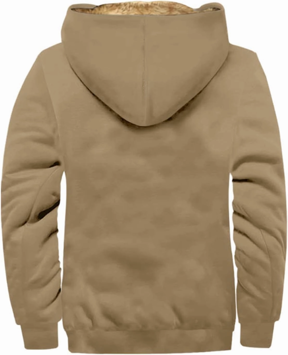 Men's Sherpa Fleece Lined Jackets Winter Warm Thick Zip Big and Tall Sherpa Lined Pullover Drawstring Coats Outwear