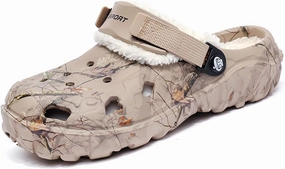 Mens Fur Lined Garden Clogs: Warm Fuzzy Indoor - Winter Indoor Outdoor House Slippers