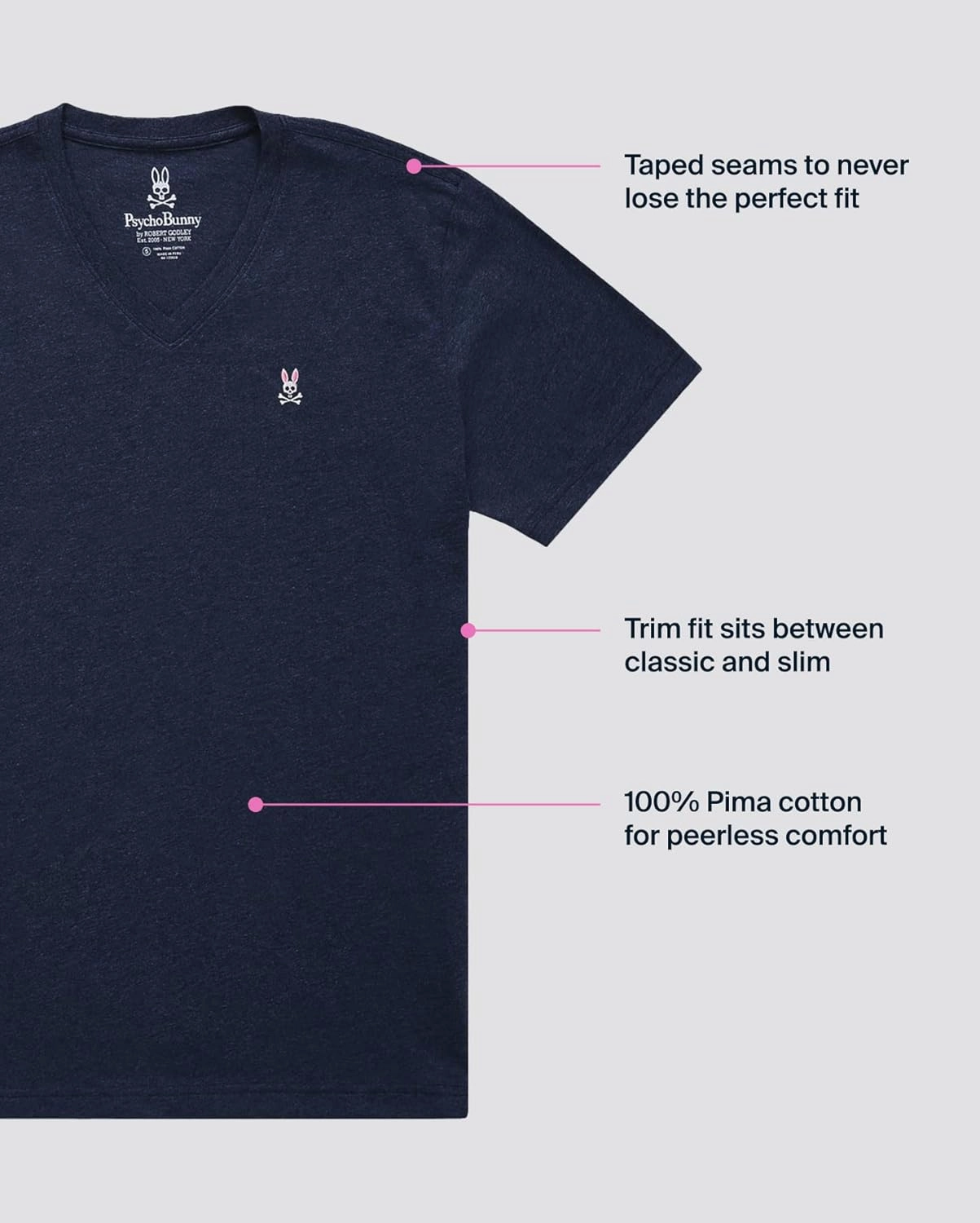 Mens Gray Classic V Neck TEE - B6U100CRPC