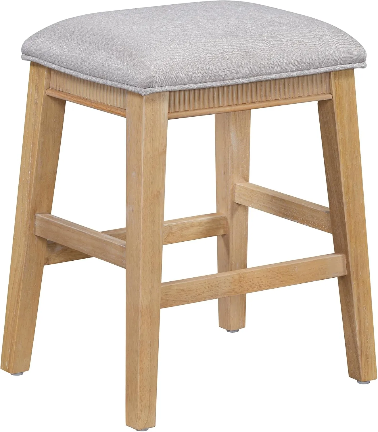 Merax 4 Piece Dining Bar Table Set with Stools for Small Space Solid Wood Kitchen Table Set with Drawers and Charging Station, Natural