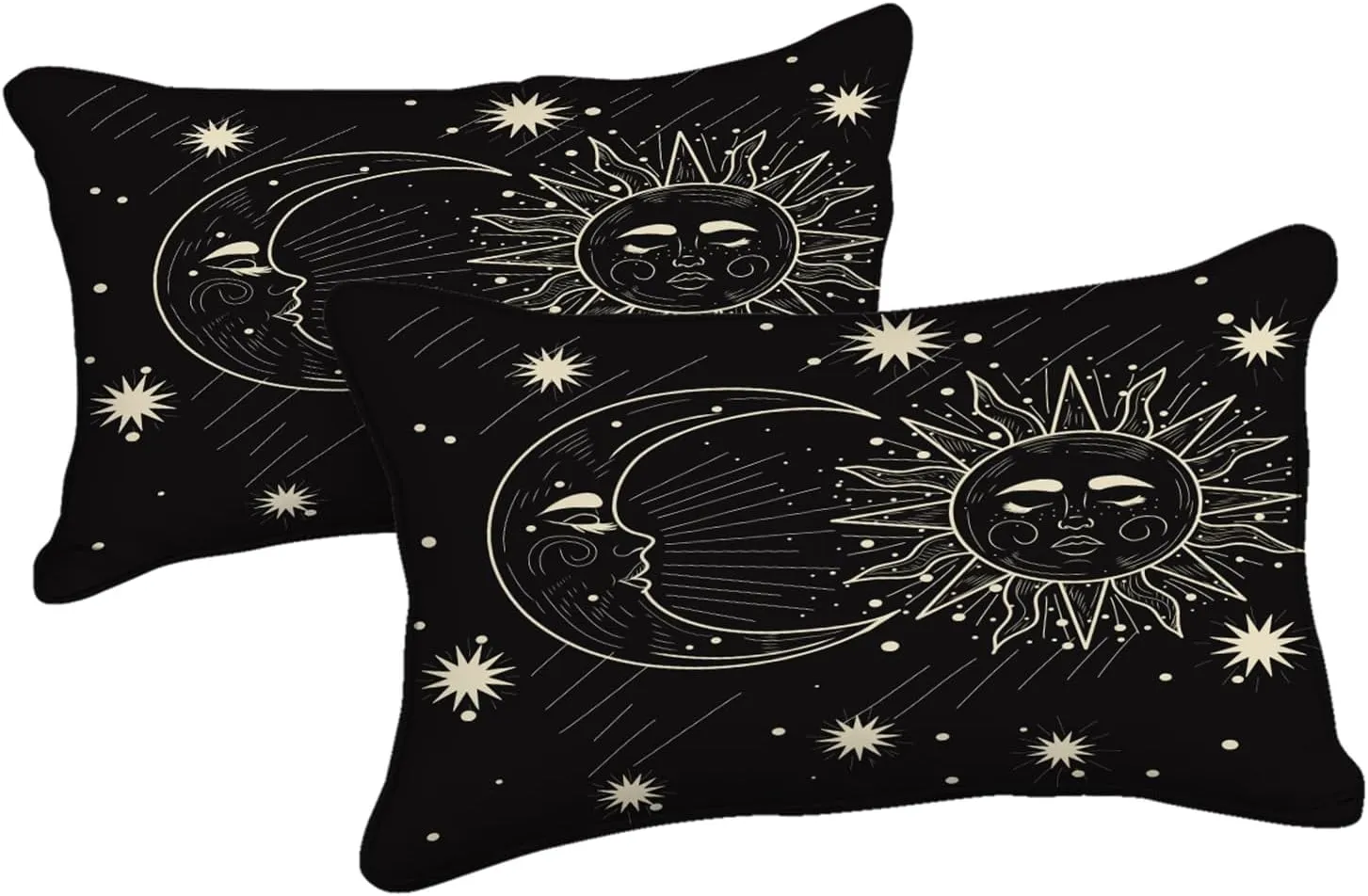 Merryword 8 Pieces Sun and Moon Bed in a Bag Black Psychedelic Mystic Galaxy Comforter Set Full Size Bohemian Universe Galaxy Bedding Comforter Set for Boys Girls Women
