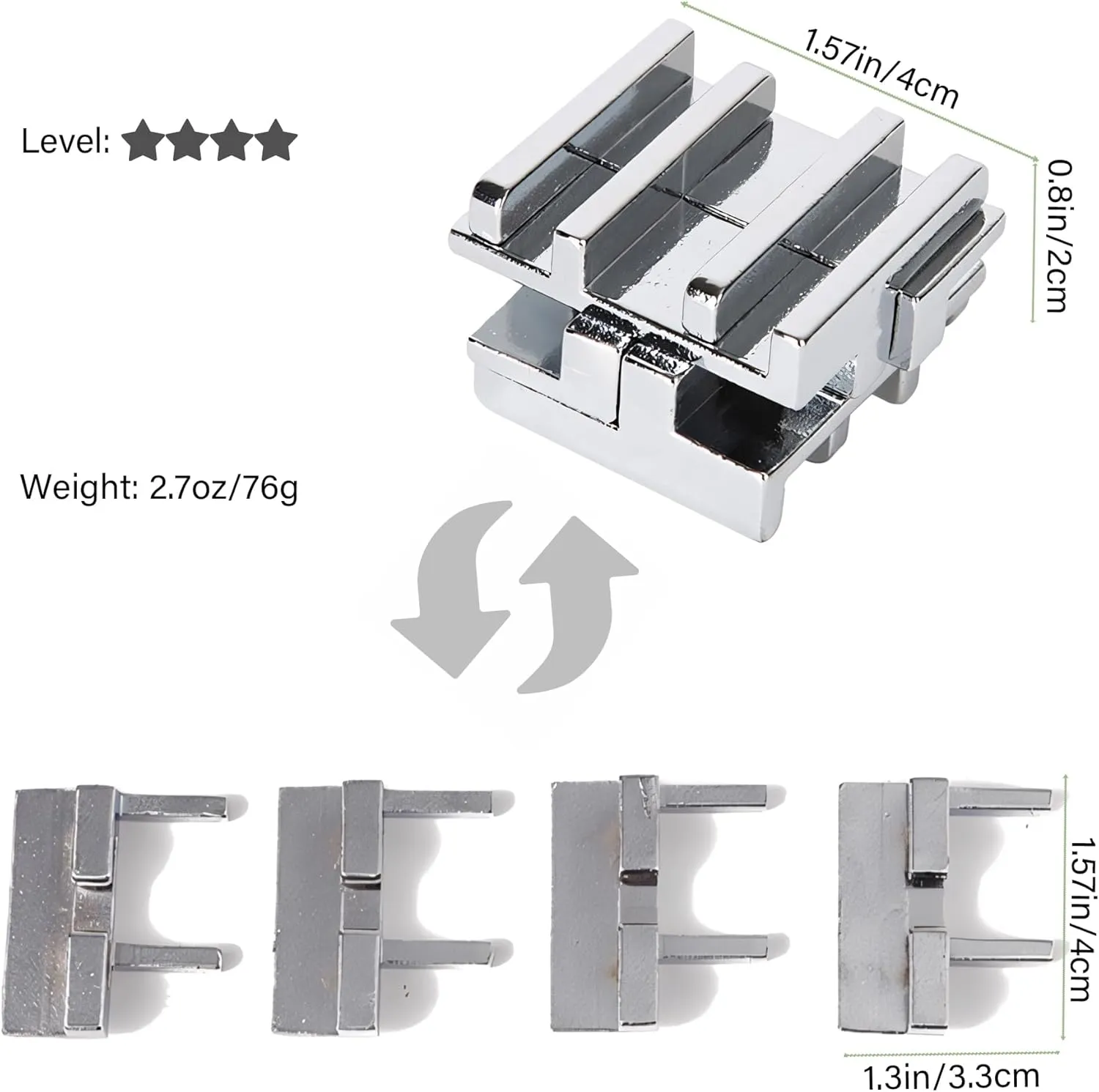 Metal Brain Teasers Puzzles- 3D Unlock Interlocking Puzzles IQ Logic Test Disentanglement Educational Toy Gifts for Adults (Bundle-5E)