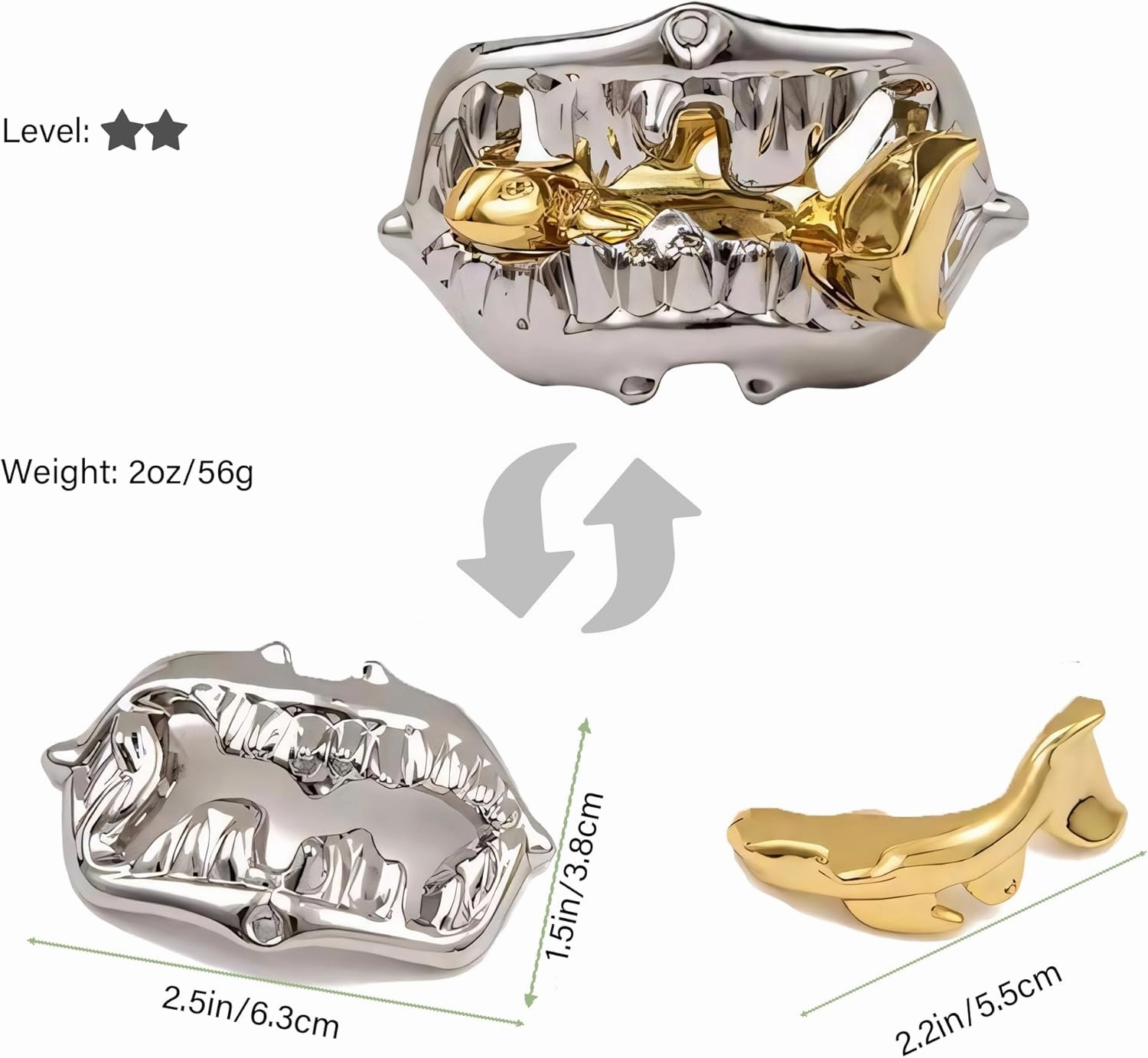 Metal Brain Teasers Puzzles- 3D Unlock Interlocking Puzzles IQ Logic Test Disentanglement Educational Toy Gifts for Adults (Ocean-6)