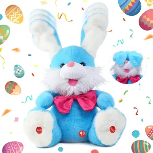 MIAODAM Bunny Stuffed Animal, Children Songs & Lullabies Peek-A Boo Toys Repeats What You Say with Floppy Ears, Singing Stuffed Animals Birthday Gifts 6 7 8 9 10 12 Month 1 Year Old Boy Girl