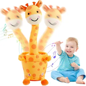 MIAODAM Dancing Talking Giraffe Toddler Toys Electronic Giraffe Plush Toy Interactive Mimicking Toy with Recording and Repeating for Boys Girls Gift