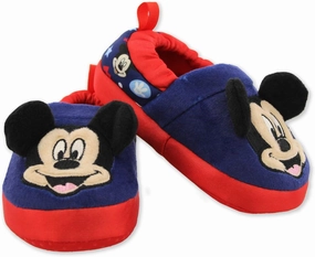 Mickey Mouse Toddler Boy's Plush A-Line Slippers with 3D Ears