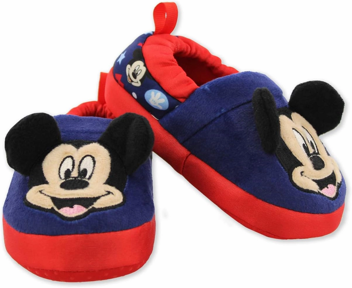 Mickey Mouse Toddler Boy's Plush A-Line Slippers with 3D Ears