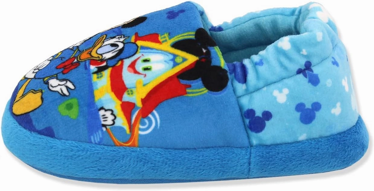 Mickey Mouse Toddler Boy's Plush A-Line Slippers with 3D Ears