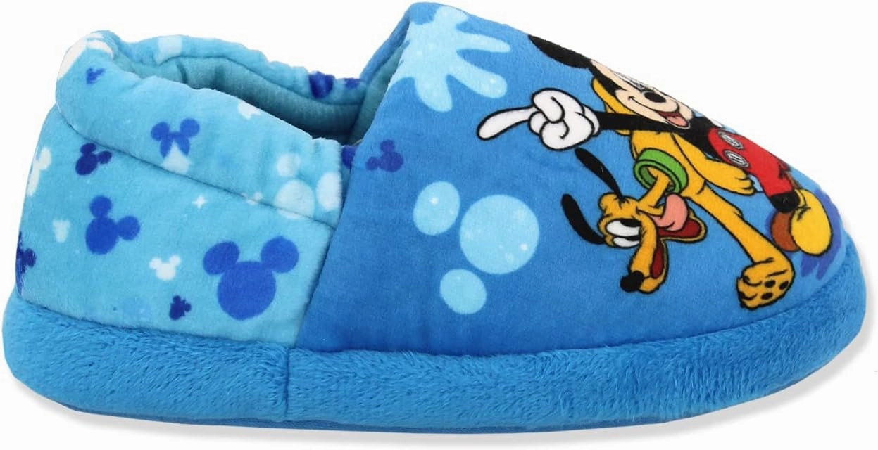 Mickey Mouse Toddler Boy's Plush A-Line Slippers with 3D Ears