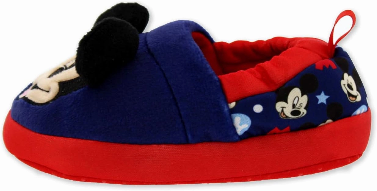 Mickey Mouse Toddler Boy's Plush A-Line Slippers with 3D Ears