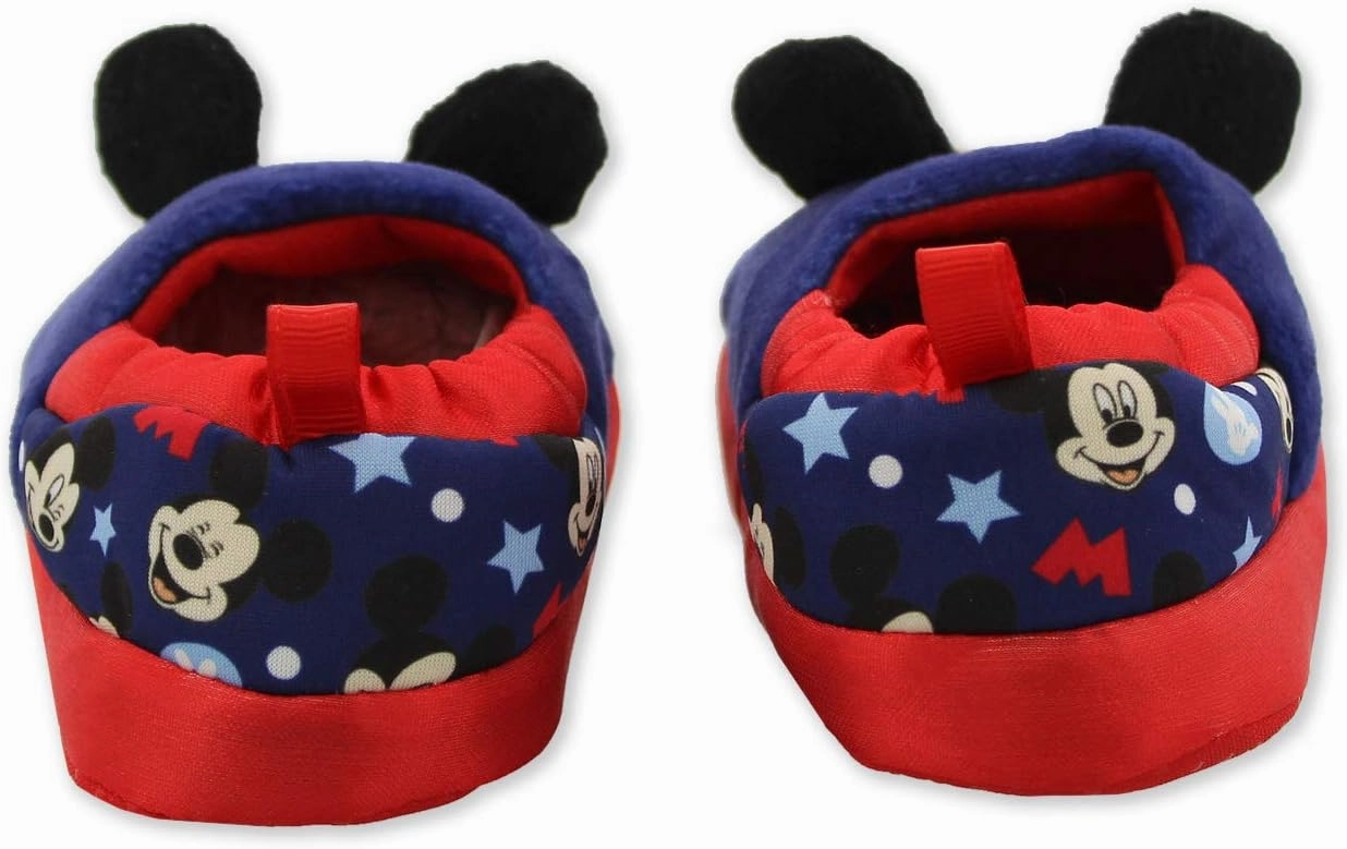 Mickey Mouse Toddler Boy's Plush A-Line Slippers with 3D Ears
