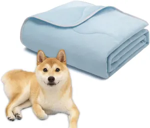 MICROCOSMOS Pet Cooling Blankets & Sleeping Mat- Reversible Washable Durable Dog Bed Cover, EZ Clean. Perfect Indoors, Outdoors or in The Car.(Blue-Blue, 59" x 40")