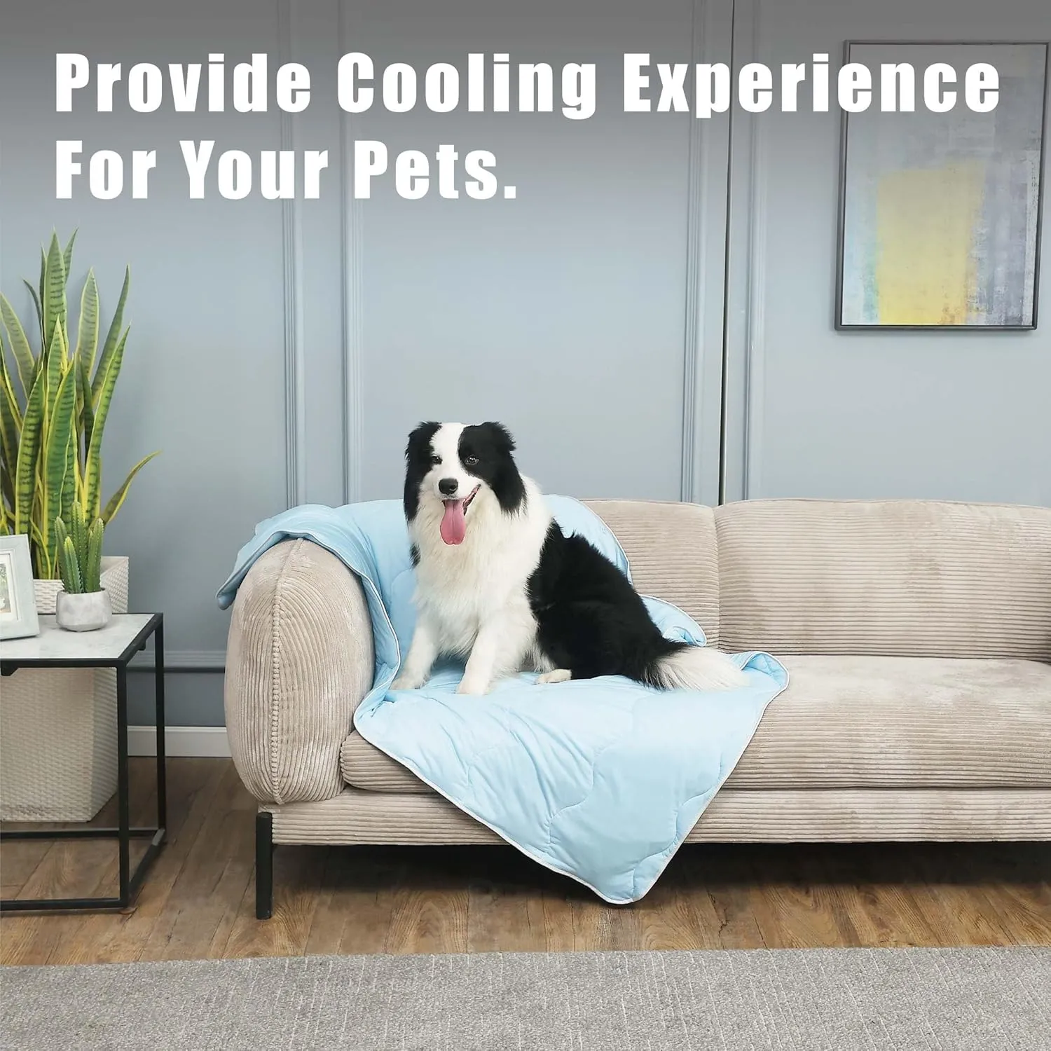 MICROCOSMOS Pet Cooling Blankets & Sleeping Mat- Reversible Washable Durable Dog Bed Cover, EZ Clean. Perfect Indoors, Outdoors or in The Car.(Blue-Blue, 59" x 40")
