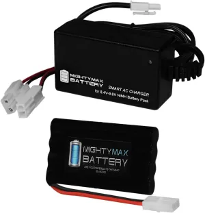 Mighty Max Battery 9.6V 2000mAh NiMh Replacement Battery for Nikko RC Cars   Smart Charger