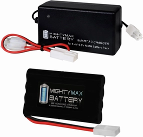 Mighty Max Battery 9.6V 2000mAh NiMH Replacement Battery for Tyco Fast Traxx   Smart Charger