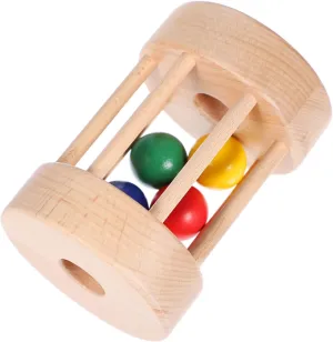 Milisten Wooden Drum Educational Safe Natural Wood Shaking Drum for Early Learning Motor Skills Development and Creativity Boost