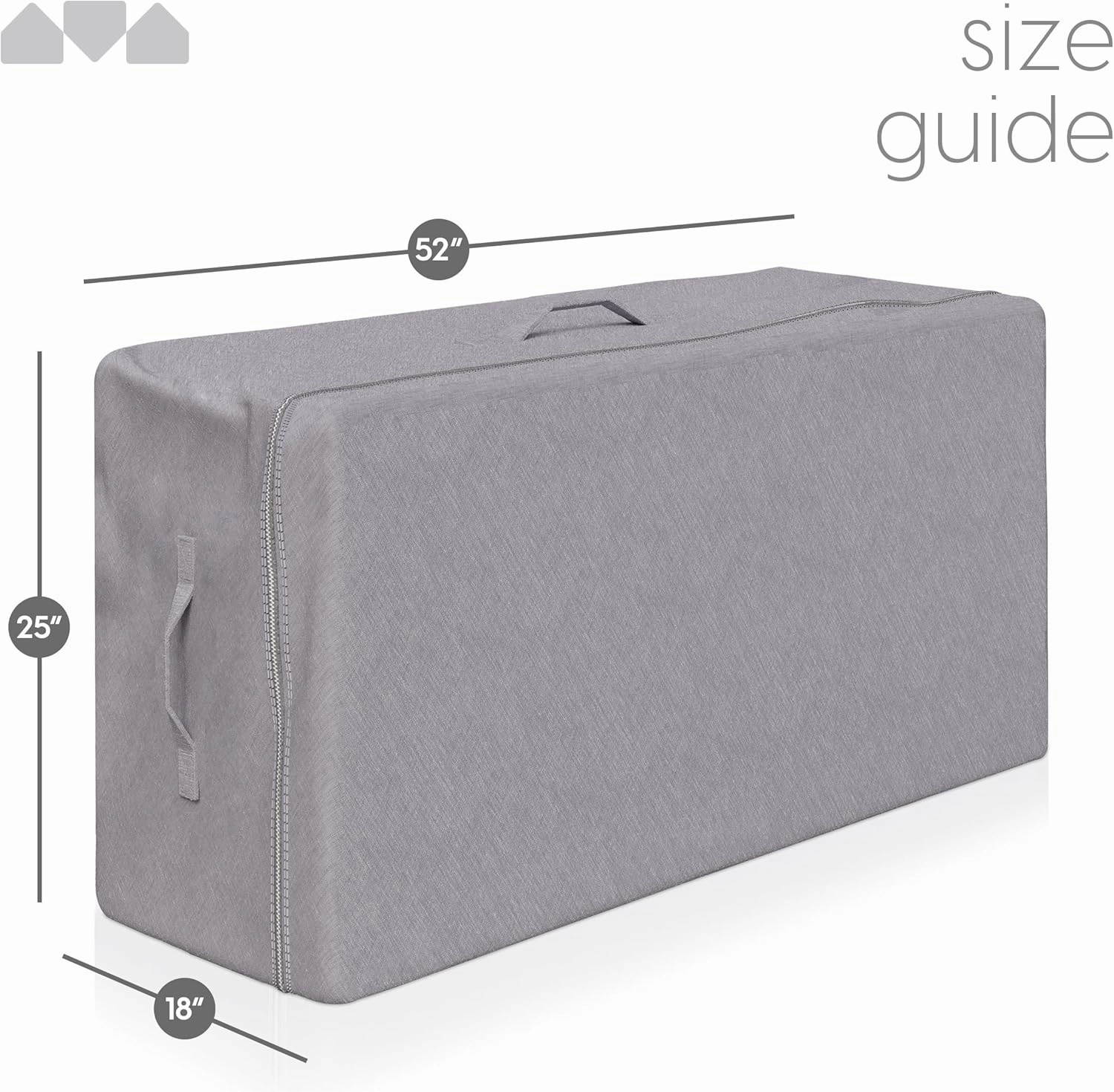 Milliard Carry Case for Tri-Fold Mattress, Fits up to 6 inch Full (52 inches x 24.5 inches x 18 inches)