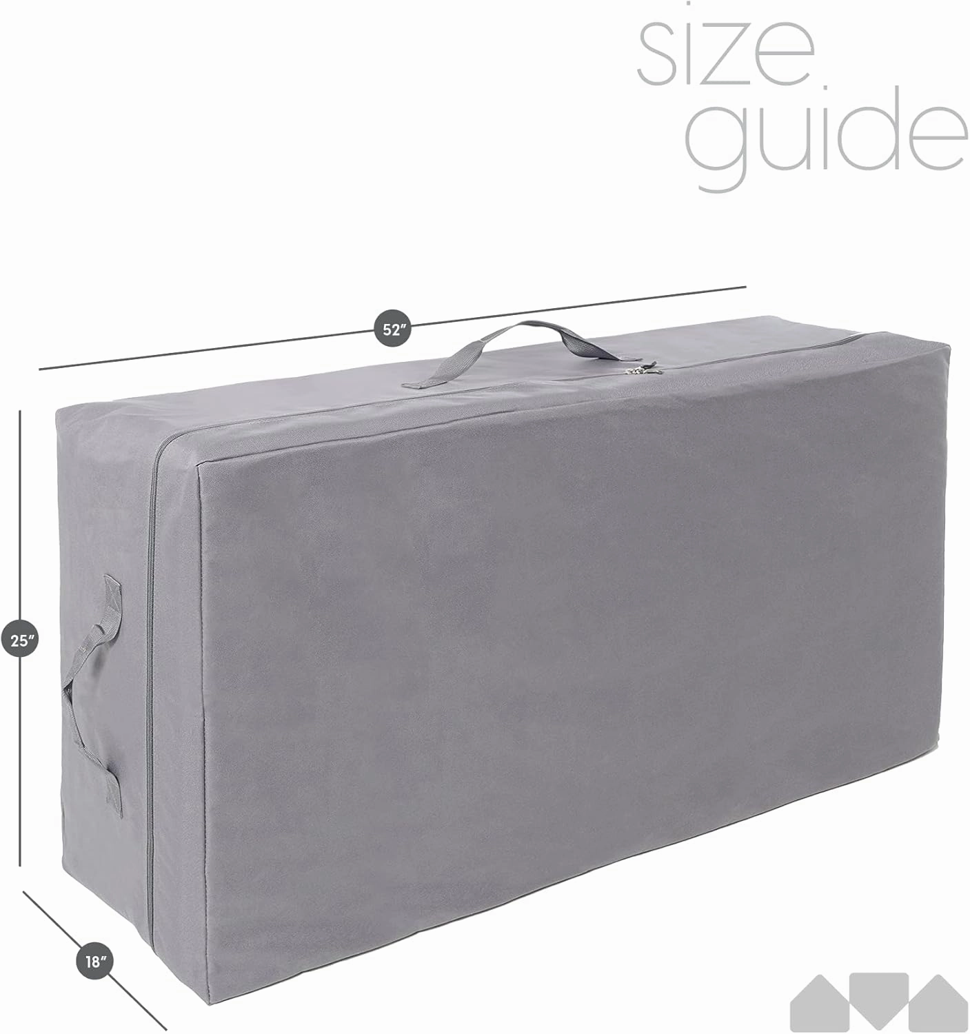 Milliard Carry Case for Tri-Fold Mattress, Fits up to 6 inch Full (52 inches x 24.5 inches x 18 inches)
