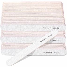 Minatee 150 Pcs 100/180 Grit Nail Files Bulk Doubled Sides Emery Boards Professional Manicure Tools for Natural Nails Home and Salon Supplies