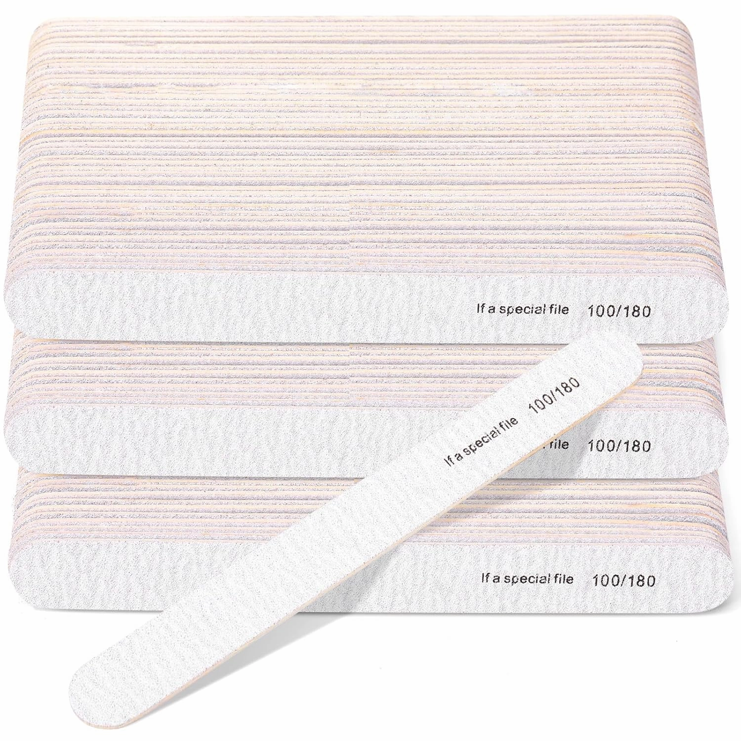 Minatee 150 Pcs 100/180 Grit Nail Files Bulk Doubled Sides Emery Boards Professional Manicure Tools for Natural Nails Home and Salon Supplies