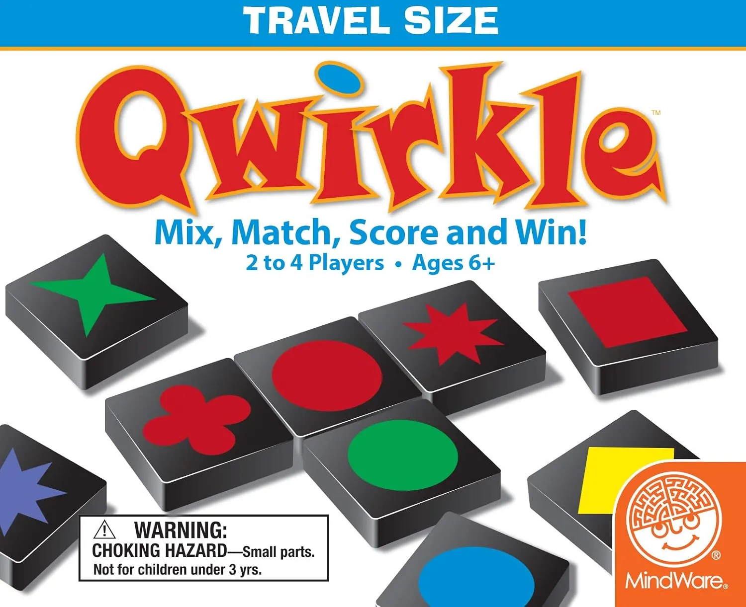 Mindware | Qwirkle: Travel (New) | Board Game | Ages 6  | 2-4 Players | 45 Minutes Playing Time
